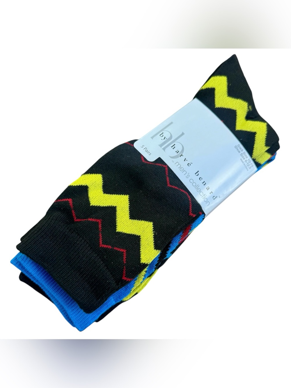HB Harvé Benard Men's Collection Fun Colorful 5 Pairs Socks Shoe Size 6-12 NEW